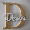 Decorative Objects Figurines Custom Made Wooden Letters Baby Nursery Wall Hanging Letters in Script Font Baby Name Sign Kids Room Decor Wood Letters 231117