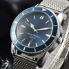 Men's quartz watch stainless steel strap blue green high-quality sapphire watch super bright Montreux luxury belt watches