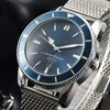 Montre à quartz pour hommes, bracelet en acier inoxydable, bleu vert, saphir de haute qualité, super lumineux, montres de luxe à ceinture