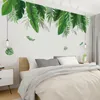 벽 스티커 정글 그린 잎 스티커 장식 거실 식당 해변 식물 삼키기 예술 벽화