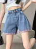 Damskie spodenki Ftlzz Summer Women Casual Buttons Pockets Dżins Lady Fashion Vintage High Tali