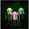 Decorations Artificial Swim Glowing Effect Jellyfish Aquarium Decoration Fish Tank Underwater Plant Luminous Ornament Aquatic Landscap Dhqkp