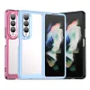 Capa de telefone rígido acrílico transparente para samsung galaxy z fold 4 3 fold3 fold4 doce cor tpu pára-choques capa protetora traseira à prova de choque