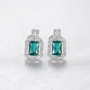 Pendientes de esmeralda de lujo S925 Circón de plata Pendientes vintage de diamantes llenos Pendientes de moda para mujeres europeas Regalo del día de San Valentín Joyería para la cena del banquete de boda SPC