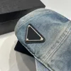 Designer di Ball Caps Nel 2023, il logo del triangolo del berretto da baseball dei vecchi jeans lavati per questa coppia MQJ9