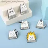 Pins Broches Cartoon Kat Emaille Pin Ik ben Fijn Citaat Metaal Schattige Dieren Mes Badge Lel Kleding Broche Sieraden Cadeau Rugzak Cadeau voor vriendenL231117