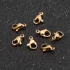 120 Uds. Broche de garra de langosta de acero inoxidable chapado en oro de 18K, accesorios para joyería, componentes para fabricación de joyas