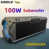 Alto-falantes para celular Caixa De Som 100W Alto-falante de alta potência Home Theater TWS 3D Stereo Subwoofer Caixa de som Outdoor Wireless Portable Bluetooth Speakers Q231117