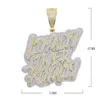 Kedjor Två tonfärg Iced ut lojalitet över Royalty Letter Pendant Halsband Hip Hop Bling Cubic Zirconia Letters Charm Män smycken244G