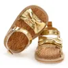 Sandalen baby babymeisjes zomer bowknot gevlochten sandalen strandschoenen anti-slip zachte zool geboren vooropkomst voor het eerste wandelschoenen 0-18m 230417