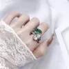 Cluster Rings The Emerald Ring Allows Daughter To Stack Index Finger Opening Is Detachable Versatile And Fashionable