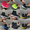 Barn Speed ​​Trainer Runner Sneakers Black Red Triple Black Oreo Fashion Flat Socks Boots Boots Boots Women Casual Shoes Storlek 24-35