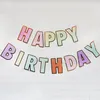 Party Decoration Macaron Happy Birthday Letter Banners Paper Hanging Bunting Garland Flags Decorations Kids Baby Shower Supplies