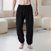 Herenbroek mannen harem elastische taille gestreepte print trekkoord sport sporten casual enkel-band-banden broek streetwear joggers mannelijk kledingstuk