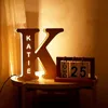 Fragrance Lamps Decorative Objects Figurines Personalized Name Alphabet Decoration Wood Night Light Bedside Wall Letter Hollow For baby Kids 230414