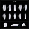 False Nails KADS 500pcs No Crease Short Trapezoid Nail Tips Natural Transparent White Acrylic UV Gel Polish Manicure