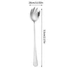 Dinnerware Sets Long Handle Salad Fork 11 Inch Public Hole Spoon Serving Household Tablespoons Multi-Use Cutlery Kitchen