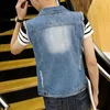 Men's Vests Plus Size 5xl 6xl Classic Men's Denim Tank Top Jacket 2023 Sleeveless Sexy Perforated Jeans