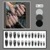 Falsche Nägel 24 STÜCKE Nagelpresse auf voller Abdeckung, mittellang, mehrfacher Stil, einfach, wiederverwendbar, natürlich, für Mädchen, mit Kleber gefälscht