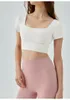 Kvinnors tankar klipper ut design Kort ärm Pink Elegant Casual Sporty Tshirt Top Fashion Yoga outfit snabb torr andas lyxstil