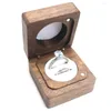 Jewelry Pouches Square Chamfer Concave Convex Cover Black Walnut Solid Wood Proposal Wedding LoversRing Box Storage Package Display