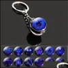 Favor de festa 12 Constellation Time Gem Key Pingente Doublesidididid Ball Ball Charm Chairing Chainle Birthday Birthday Valentine DhNuk