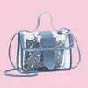 Bolsas de noite Moda Pequena Bolsa de Ombro Quadrada Transparente Estampa de Estrela Bolsa da Moda Bolsa Mensageiro Feito à Mão