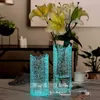 Vaser lysande glas vas kreativt stort transparent glas blomma vas våg mun blommor arrangemang vardagsrum hem dekoration y23