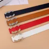 Ceinture de marque de mode couleur unie Ceintures pour hommes avec lettres dorées pour femmes Ceinture de designer de luxe Ceinture à boucle lisse vintage 6 couleurs Largeur 3,3 cm