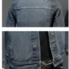 Herrjackor fin denimjacka män våren höststil personlighet jean jacka man lapel blixtlås varumärke kläder plus size s-4xl 231118