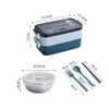 Thermoskannen 304 Edelstahl Lunchbox Bento für Schulkinder Büroangestellter 2 Schichten Microwae Heizbehälter Lebensmittelaufbewahrung 231117