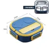 Dinnerware Sets Portable 304 Stainless Steel Lunch Box Robot-shaped 2/3 Divisions Children Dining Plate Outgoing Camp Tableware 2023
