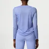 Chemise de Yoga à manches longues pour femmes, plissée sur le côté, ample, haut de gymnastique, respirant, séchage rapide, sweat-shirt de course, vêtements de sport féminins YogaYoga Shirts