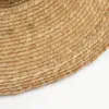 Berets 202303-shi Ins Drop Summer Natural Sunflower Leaf Grass Hand-woven Solid Wide Brim Fedoras Cap Men Women Panama Jazz Hat