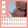 False Nails 24pcs Long Press On Gradient Pink Design Fake Full Coverage Artificial For Women & Girls