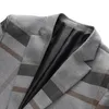 Męskie garnitury Blazers Wedding Plaid Blue Grey Blazers Pants Kamizelka 3 szt. Zestaw Slim Fit Business Tuxedo Sukienka