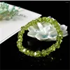 Strand 10mm naturliga peridotarmband för kvinnor Kvinna Stretch Green Olivine Gems Stone Oregelbundet Crystal Bead Armband