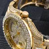 Principal de pulso Luxury Gold Watch for Men Iced Out
