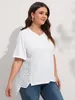 Dames t-shirt Finjani witte t-shirts plus size tops dames kleding zomer uitsparings terug borduurwerk tee 230418
