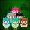 Party Favor Lovely Animal Owl LED Flashlight Keychain Keyring med ljudleksaker Kids födelsedagspresenter Främjande souvenir za4555 drop del dhqcw