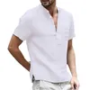 Herren T-Shirts Sommer Kurzarm T-Shirt Baumwolle T-Shirt Leinen Casual Male Atmungsaktive Tops S5XL 230418