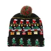 moq 50 pz LED Cappello Di Natale Lavorato A Maglia Beanie Decorazioni Light Up luminate Cappelli Caldi Per Bambini Adulti Capodanno Decorazioni Di Natale