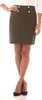 Rekucci Women's Pull-On Stretchy Knit Pencil Skirt with Button Detail