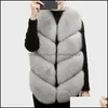 Damesbont Faux Womens Cherrys Women Natural Real Vest Jacket Gilet Echt Plus Size Dikke jassen Warme luxe Abrigo Mu Dhutd