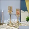 Candle Holders Romantic Rose Crystal Home Decoration Ornaments Glass Candlestick Drop Delivery Garden Dhgarden Dhu8O