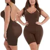 Lågrygg Sömlös bodysuit för kvinnor Mage Control Butt Lifter Body Shaper Backless Shapewear Slim Mid Thigh Corset Plus Size