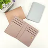 Wallets Solid Color Glossy Small Wallet For Women Short Simple Women's Purse With Buttons Driver's License Card Bag