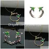 Earrings Necklace Retro Enamel Jewelry Color Glazed Hummingbird Set Exquisite Vintage For Woman Trendearrings Drop Delivery Sets Dhd5V