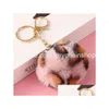 Sleutelchains lanyards 37 kleuren 8 cm imiteren konijnen furball sleutelhanger pom auto handtas pluizige faux sleutel ring drop levering mode toegang dhlyn