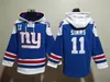 New York'Giants''men 26 Saquon Barkley 10 Eli Manning 56 Lawrence Taylor Custom Blue Ageless Must-Have Have-Up Houllover Blue